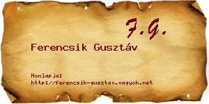 Ferencsik Gusztáv névjegykártya