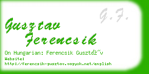 gusztav ferencsik business card